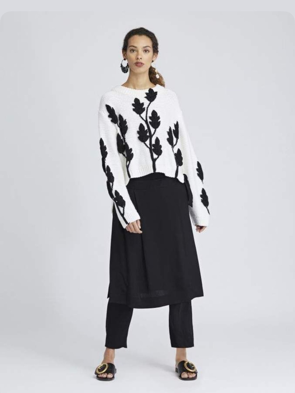 Oscar de la Renta Black Trousers with Wrap Skirt NWT Silk Blend Women’s 6 Chic